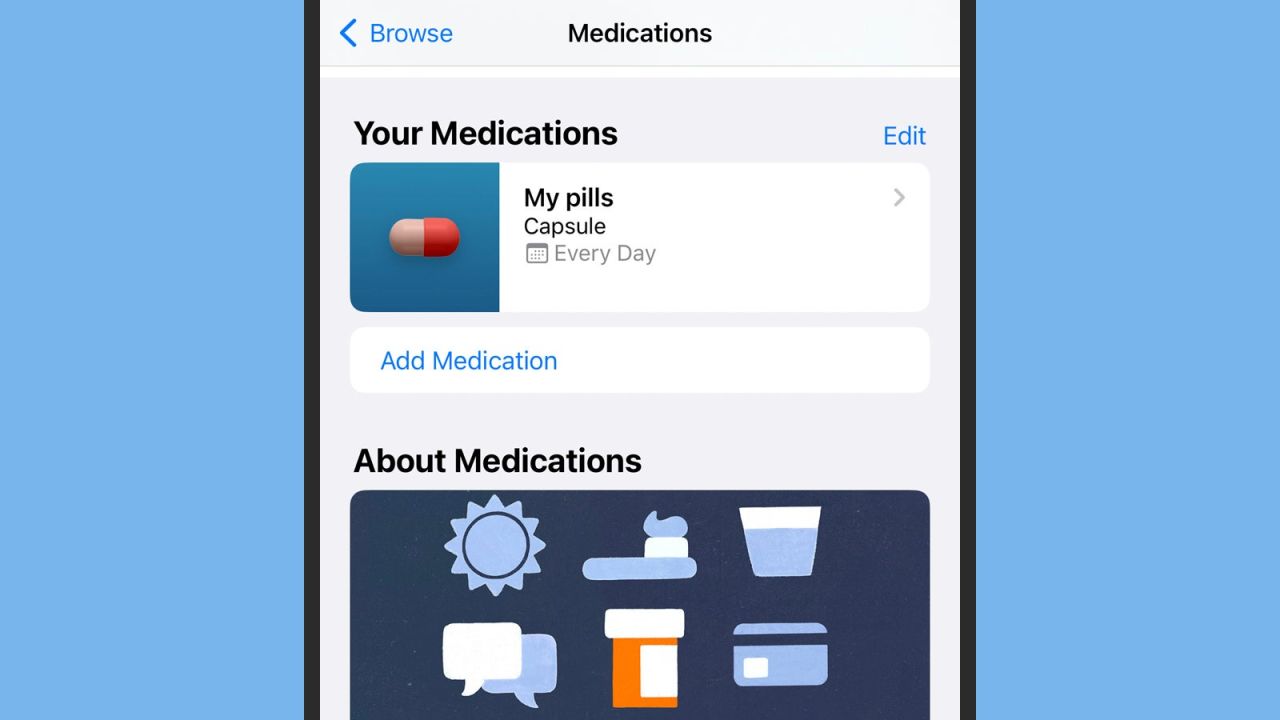 Ne perdez plus la trace de vos médicaments. (Capture d'écran : iOS)