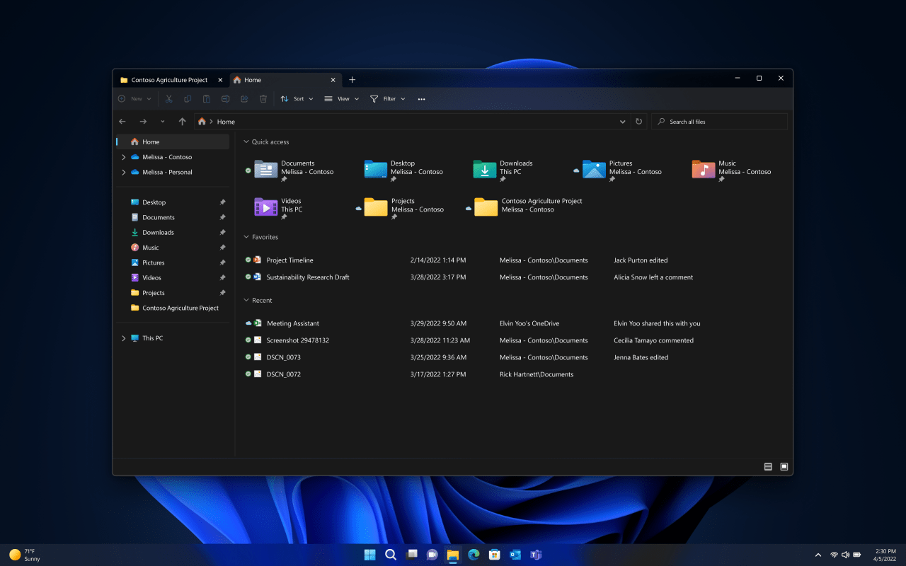 L'Explorateur de fichiers à onglets va changer la donne, car je n'aurai plus à me déplacer entre les fenêtres de l'Explorateur de fichiers. (Image : Microsoft)