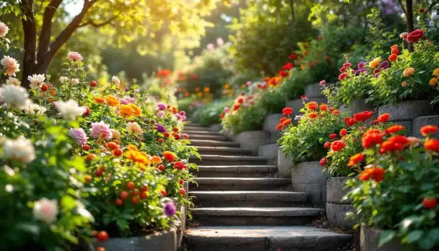 Idées de plantations pour un jardin en pente