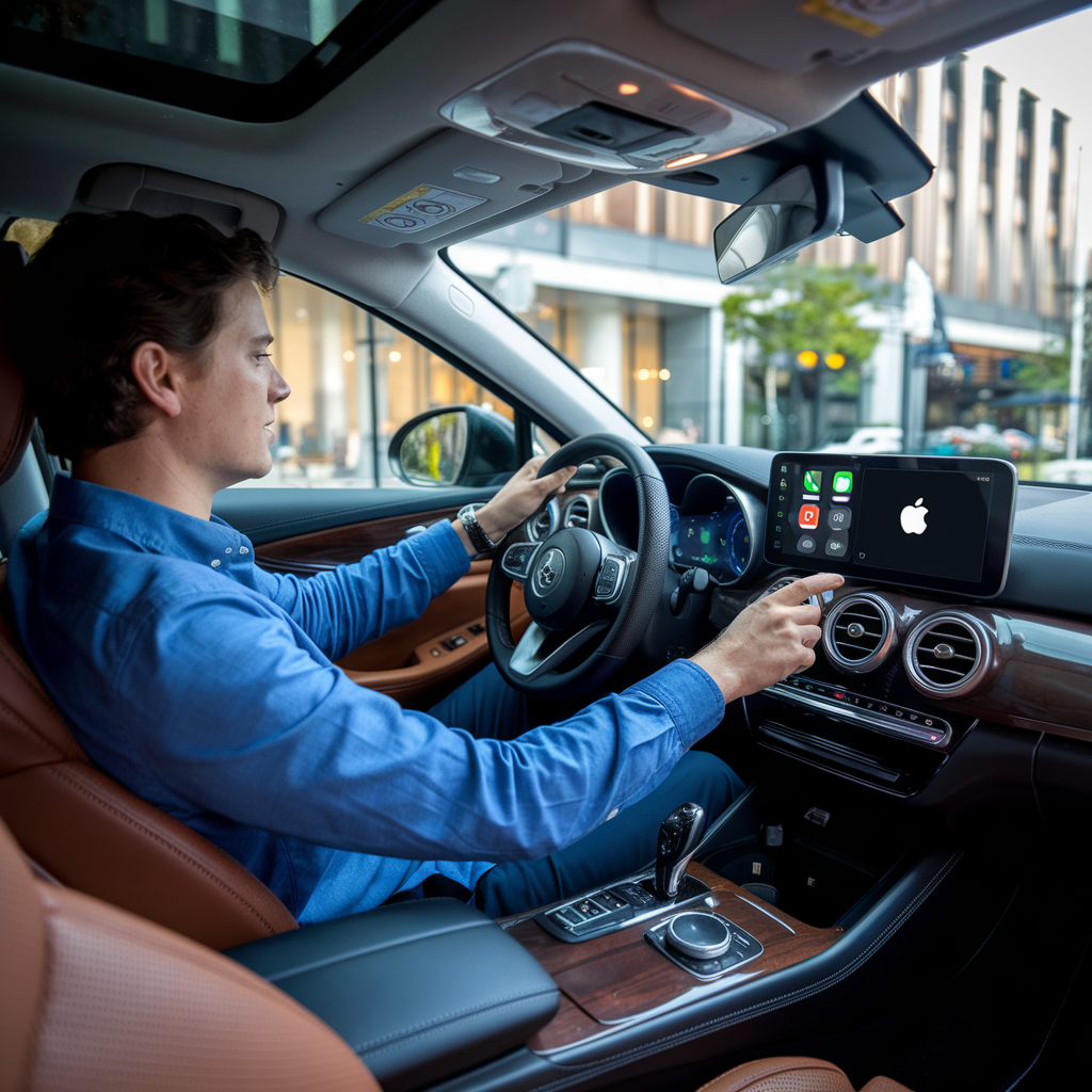 Conducteur utilisant les nouvelles fonctions de gestion des messages de CarPlay