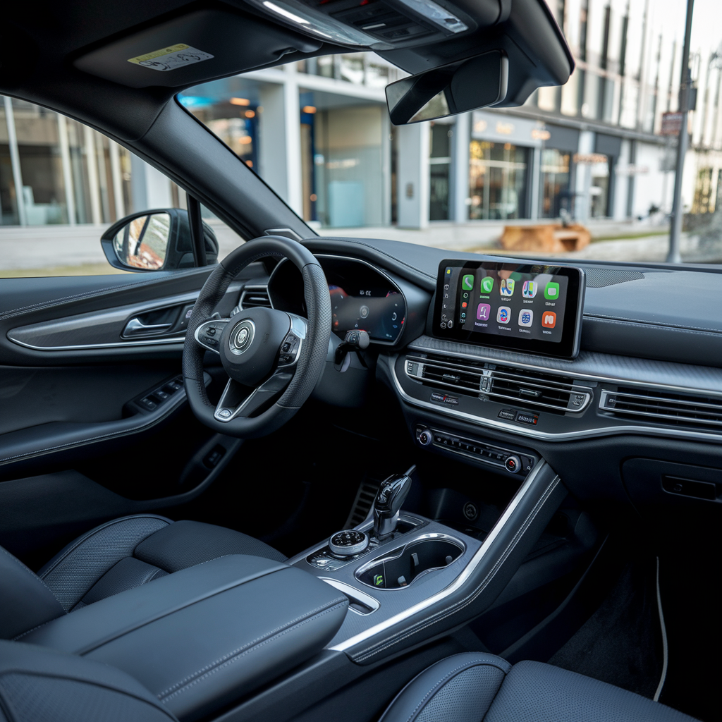 Tableau de bord de voiture avec widgets CarPlay