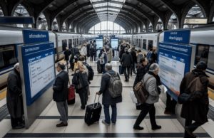Grève SNCF du 13 janvier 2026 : perturbations attendues malgré des services maintenus Gare française animée pendant une grève, avec des voyageurs.