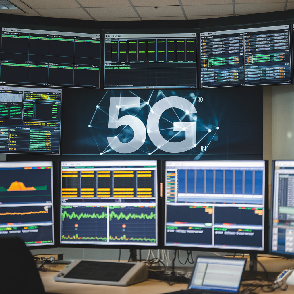 Salle de contrôle high-tech affichant des données en temps réel.