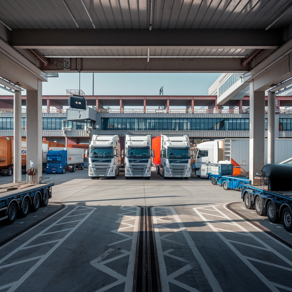 Hub logistique avec suivi des cargaisons via IoT.