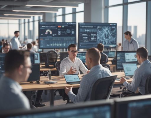 Microsoft, Google et Amazon confirment l’accès à Anthropic Claude pour les projets non-défense Ingénieurs discutant de modèles d'IA Anthropic dans un bureau moderne