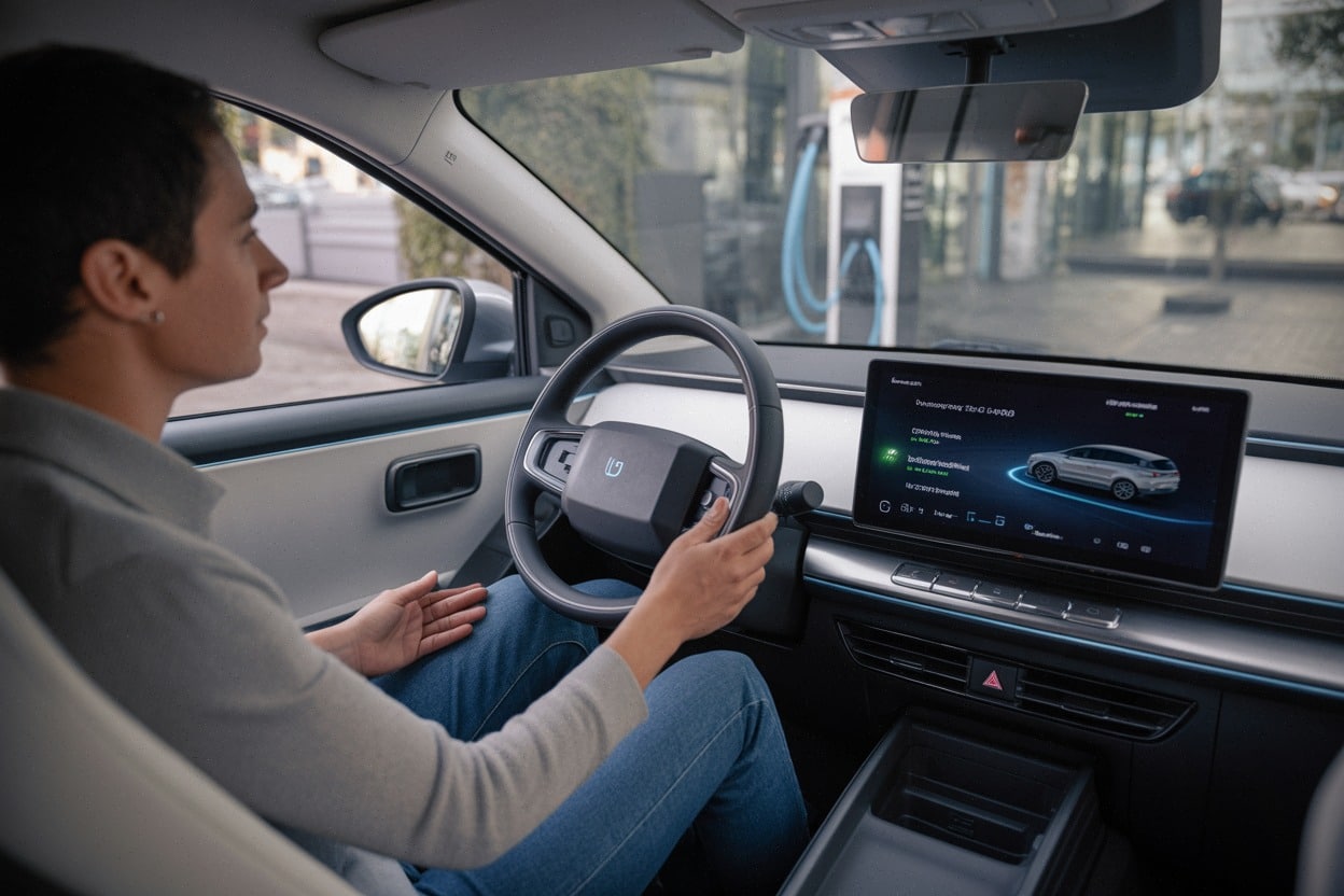 Habitacle moderne de compacte électrique avec planification de recharge